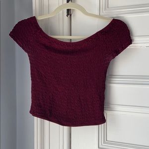 Brandy Melville Maroon Ruched Top